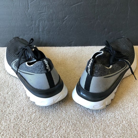Nike React Infinity Run Fly Knit Men's running shoes Size 14 Black/Gray/White - Picture 4 of 9